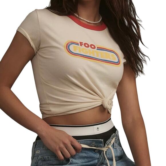 Anthropologie Letluv Foo Fighter Graphic Tee Size L New w/o Tag MSRP $68 SOO - Picture 1 of 11